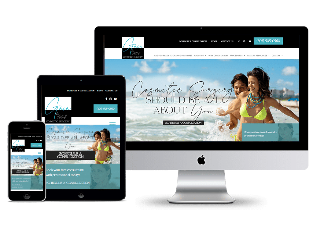 Gaia Plastic Surgery Wordpress Website Design By Higher Images | Portfolio Gaia Plastic Surgery
