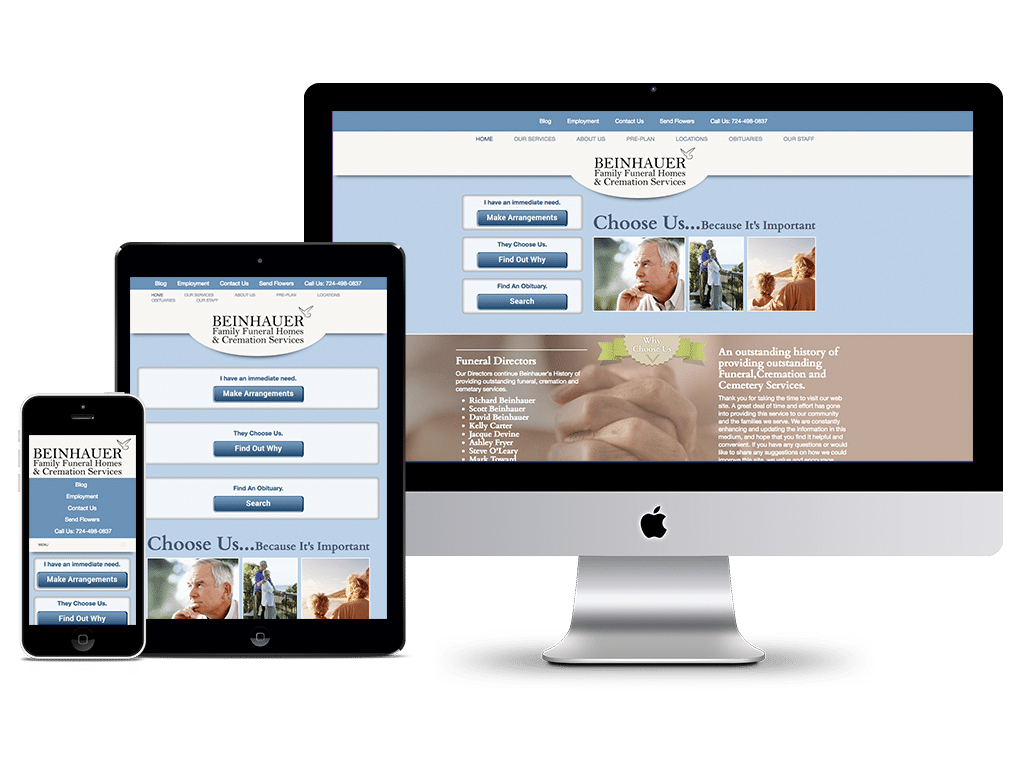 Beinhaur Funeral Home Wordpress Website Design By Higher Images | Website Beinhauer