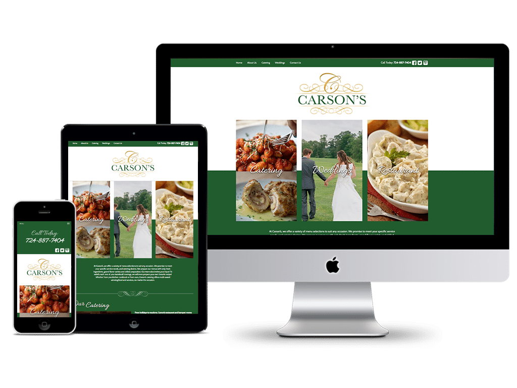 Carsons Catering Wordpress Website Design By Higher Images | Portfolio Carsons Catering