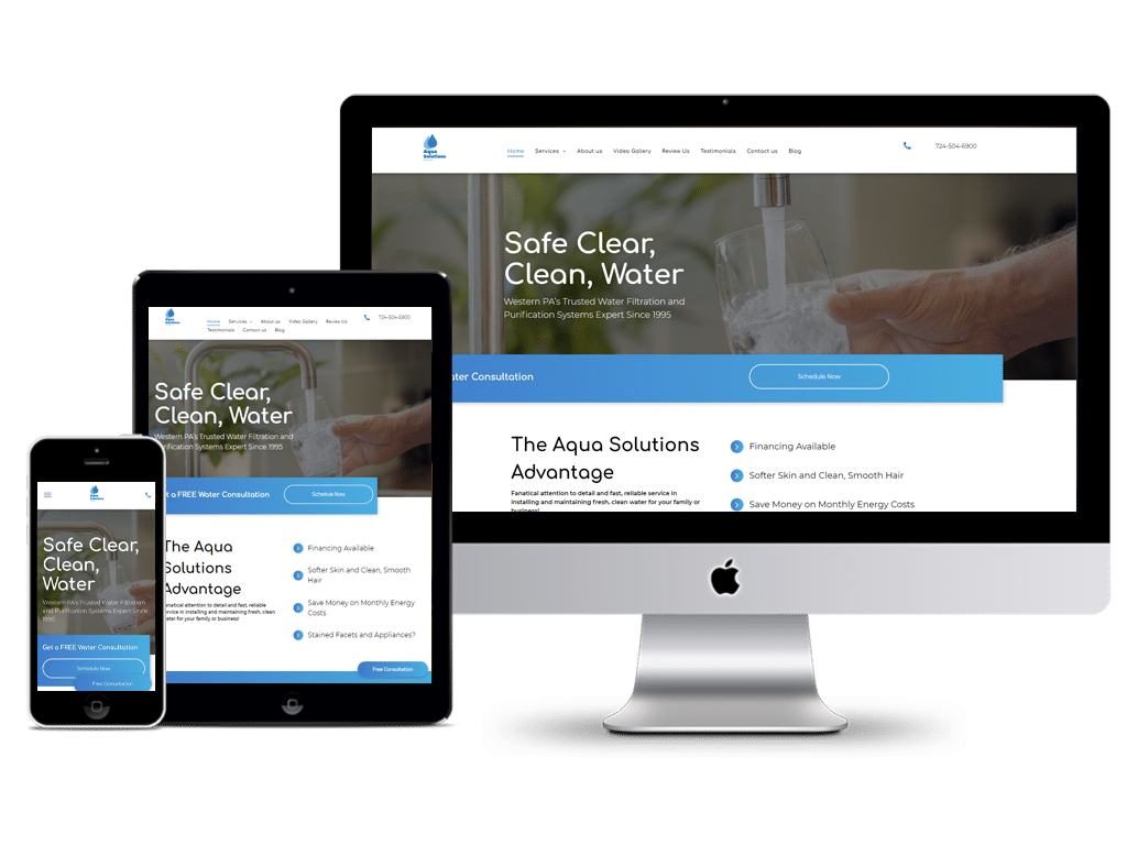 Aqua Solutions Wordpress Website Design By Higher Images