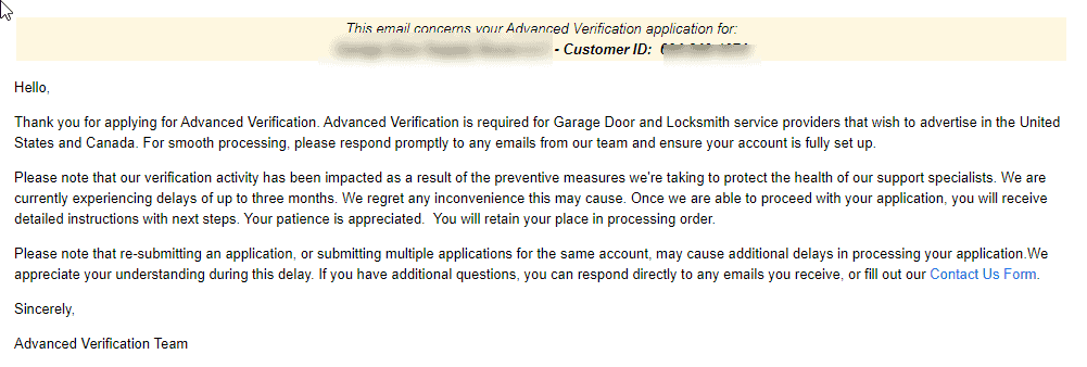 Advanced Verification for Google Ads - First Letter of Verification