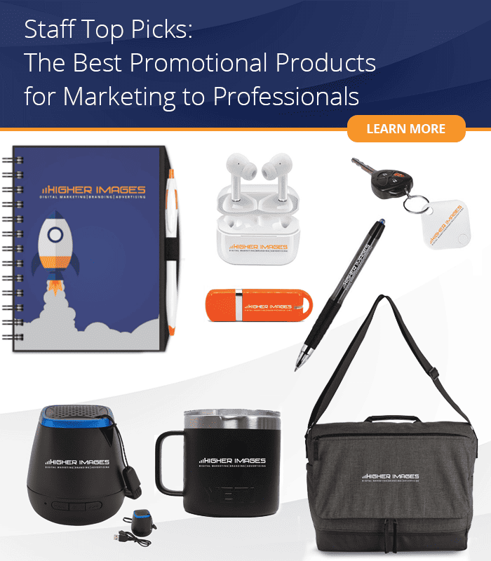 Higher Images Branded Promotional Products Examples | NL Graphic Best Promotional Products for Marketing to Professionals