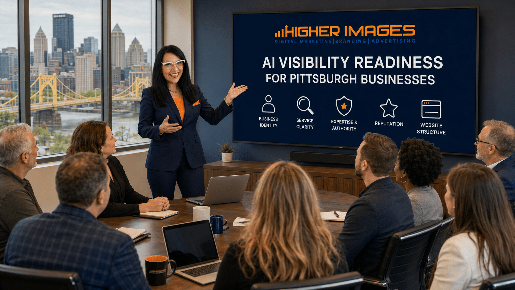 Linda Jo Thornberg presents Higher Images AI Visibility Readiness program to Pittsburgh area business owners | Higher Images Brings AI Visibility Readiness Assessments to Pittsburgh Area Small Businesses